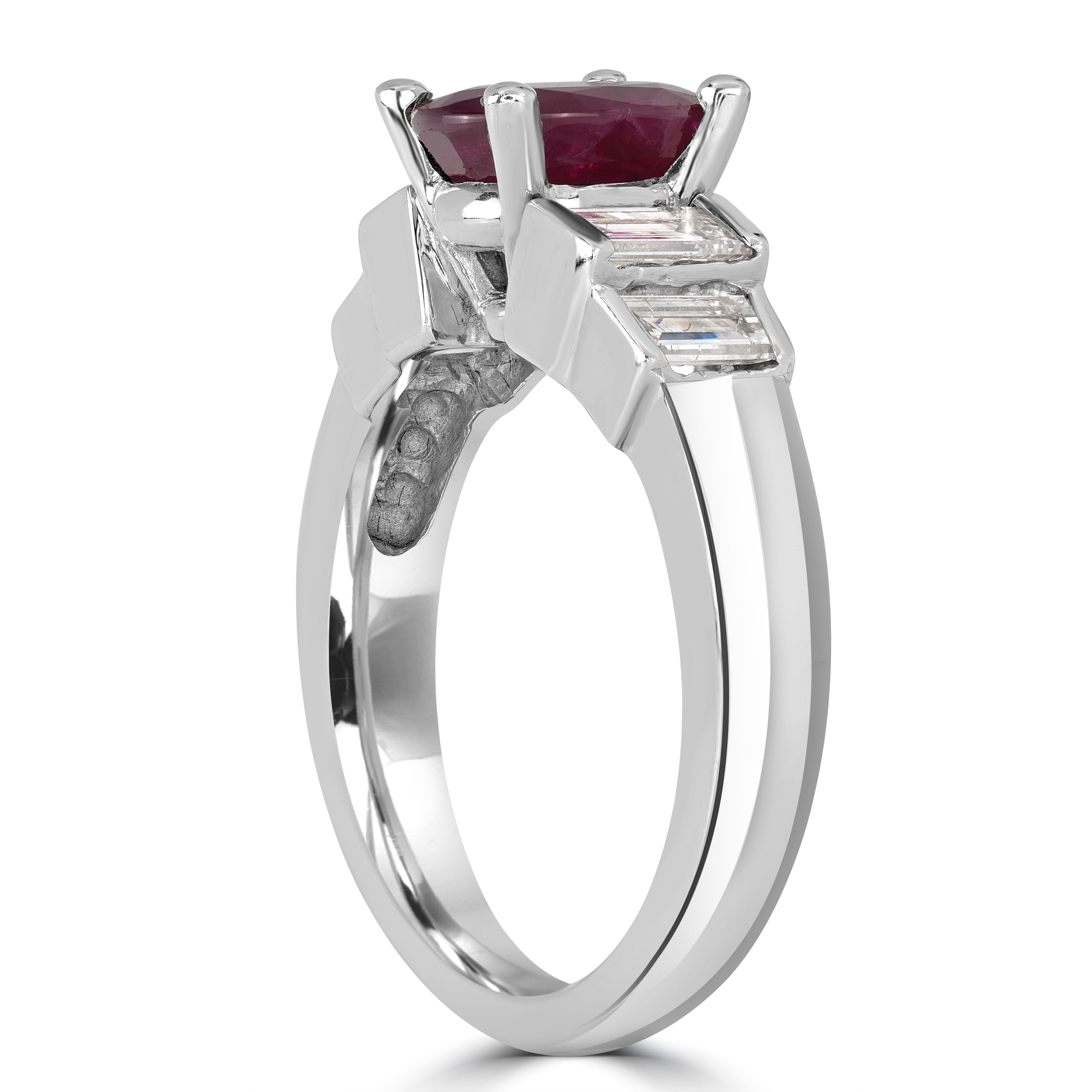 2.08 ct Ruby & 0.96 ct Diamond Ring in Platinum