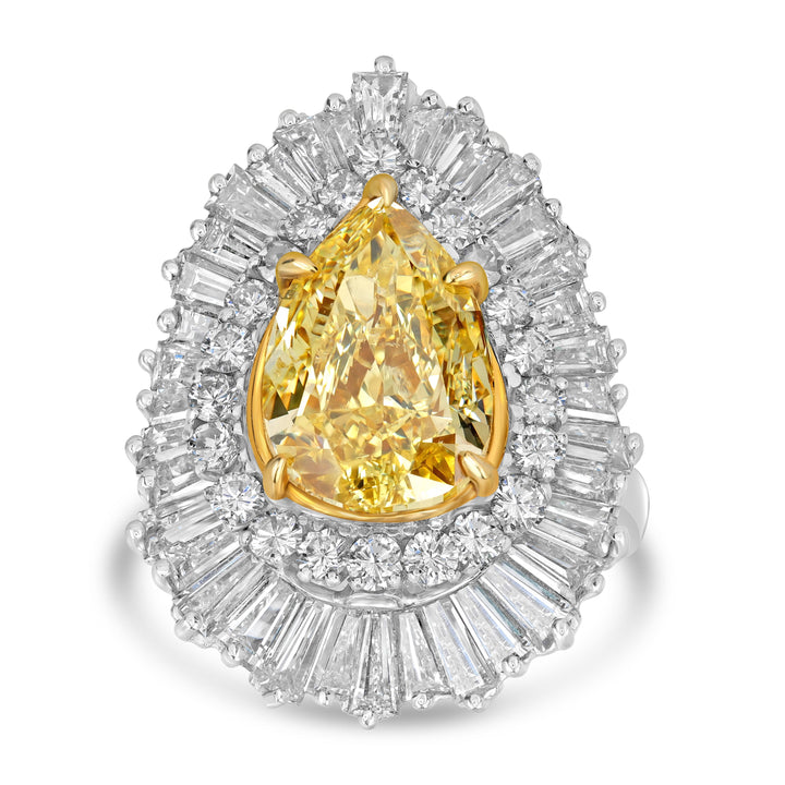 5.01 ct Solitaire Pear Shape Diamond Ring - GIA Certified