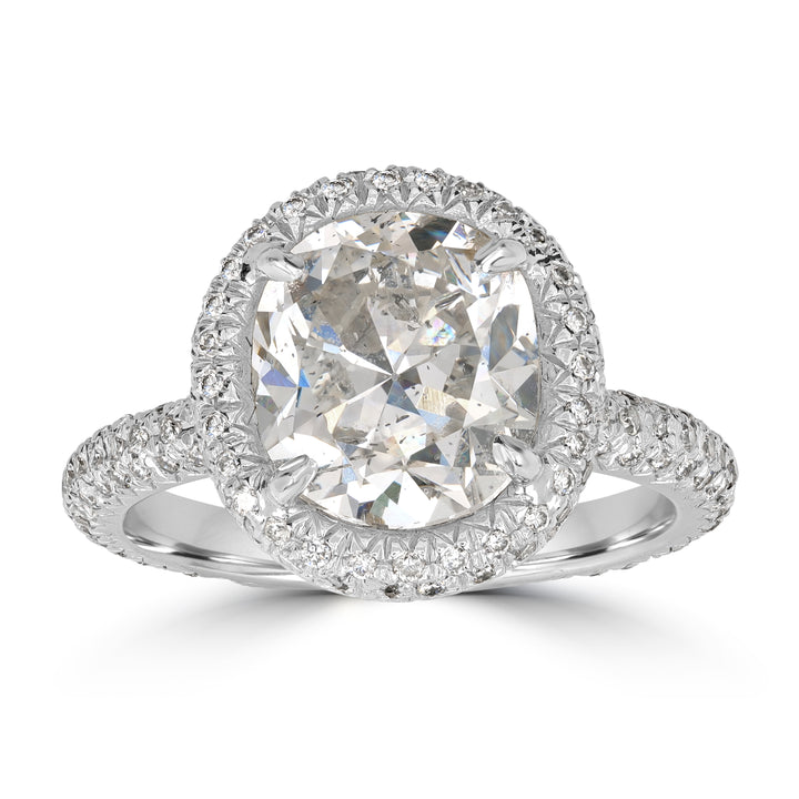 3.48 ct Solitaire Cushion Diamond Ring in Platinum