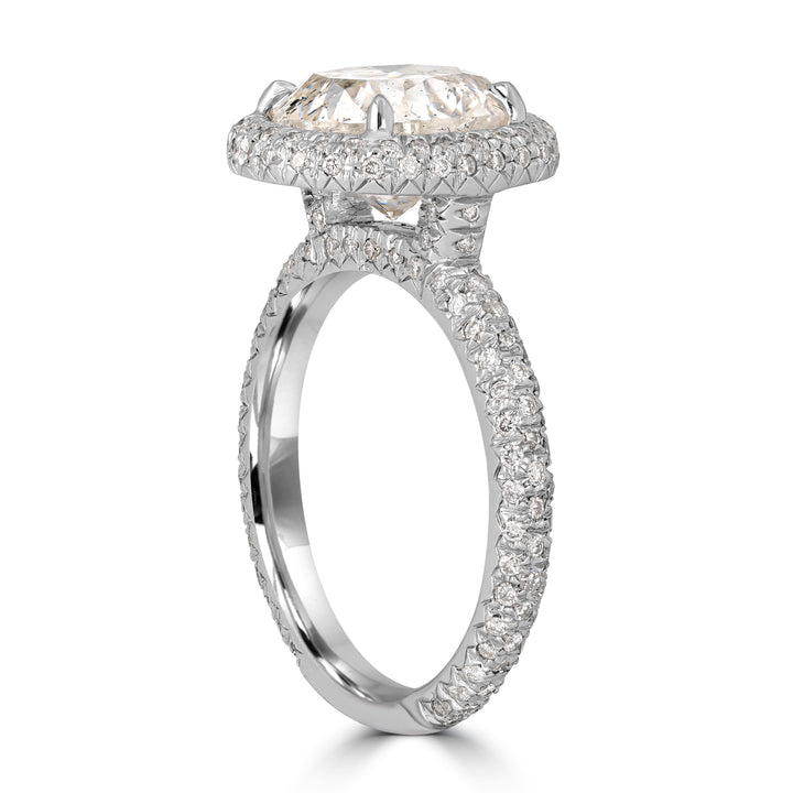 3.48 ct Solitaire Cushion Diamond Ring in Platinum