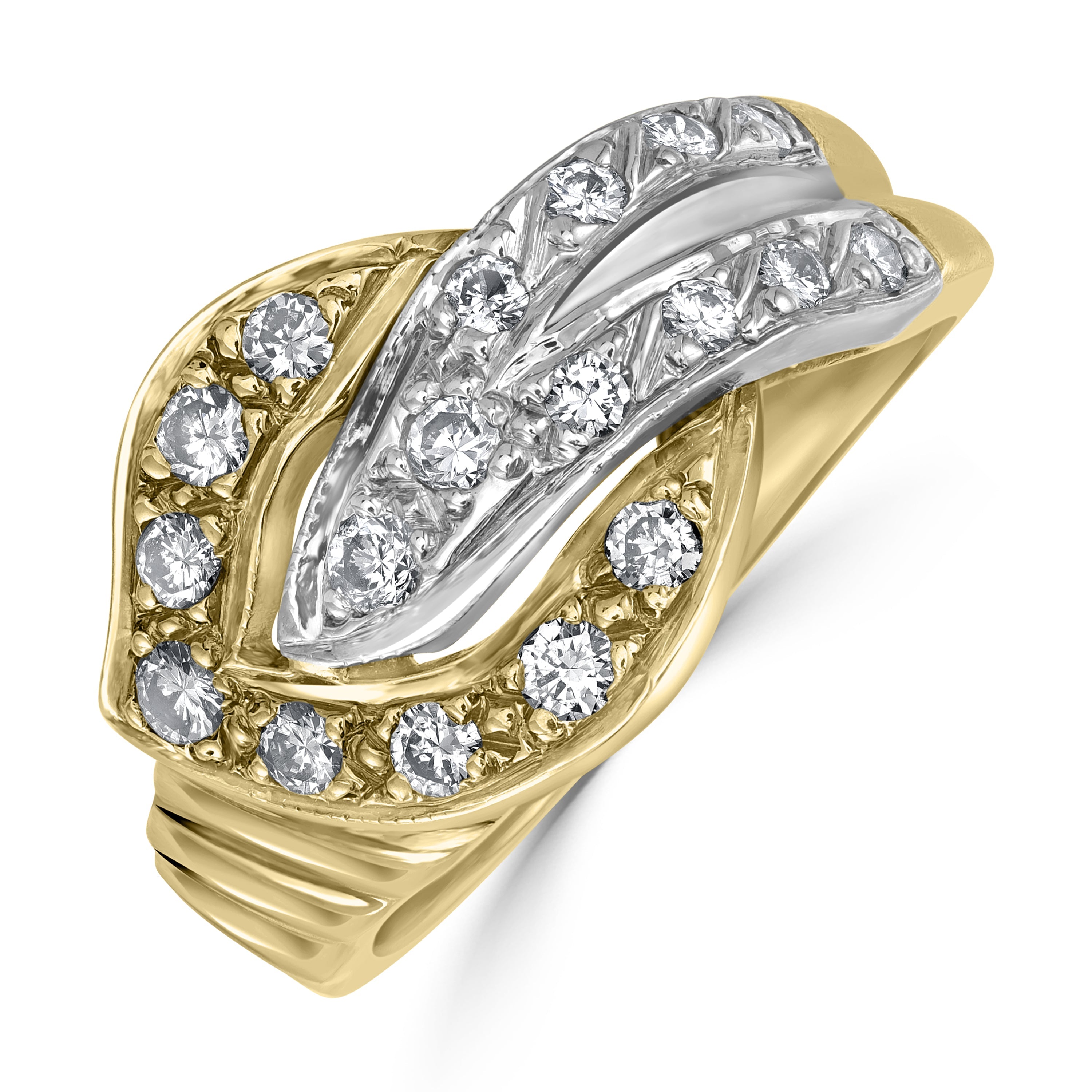 0.63 ct Two-Tone Diamond Band in 14K Two Tone White & Yellow Gold