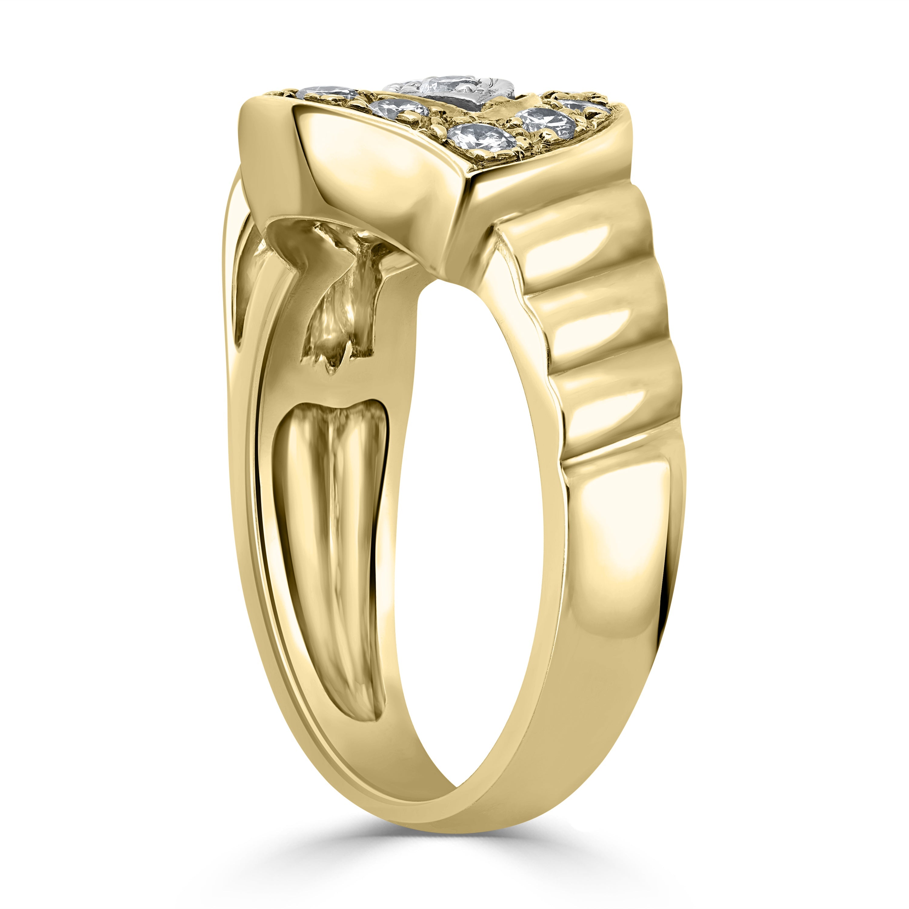 0.63 ct Two-Tone Diamond Band in 14K Two Tone White & Yellow Gold