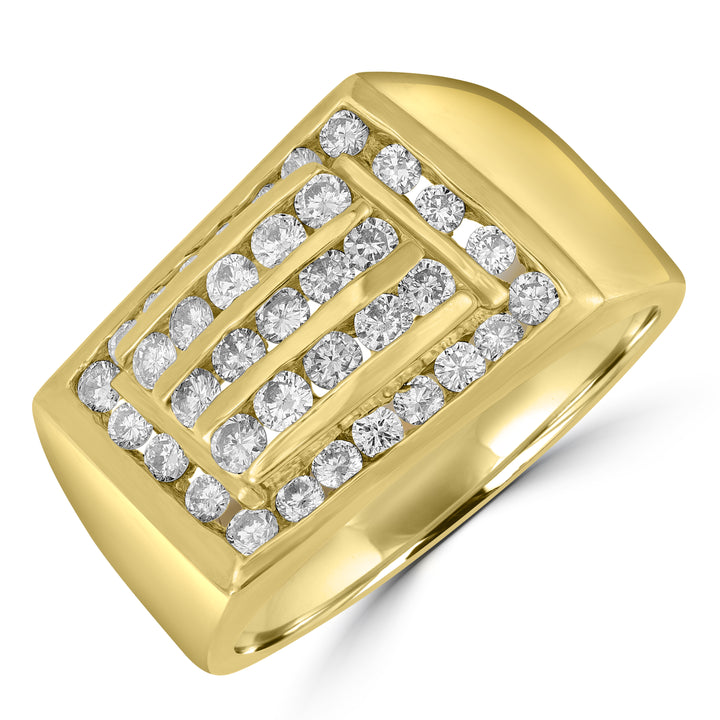 Geometric Diamond Ring in Yellow Gold