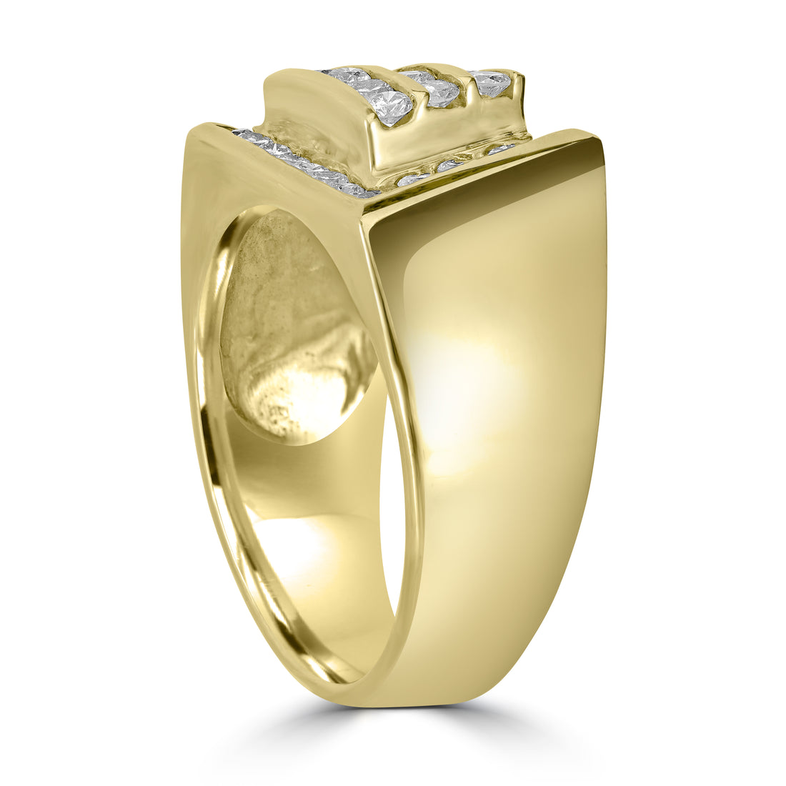 Geometric Diamond Ring in Yellow Gold