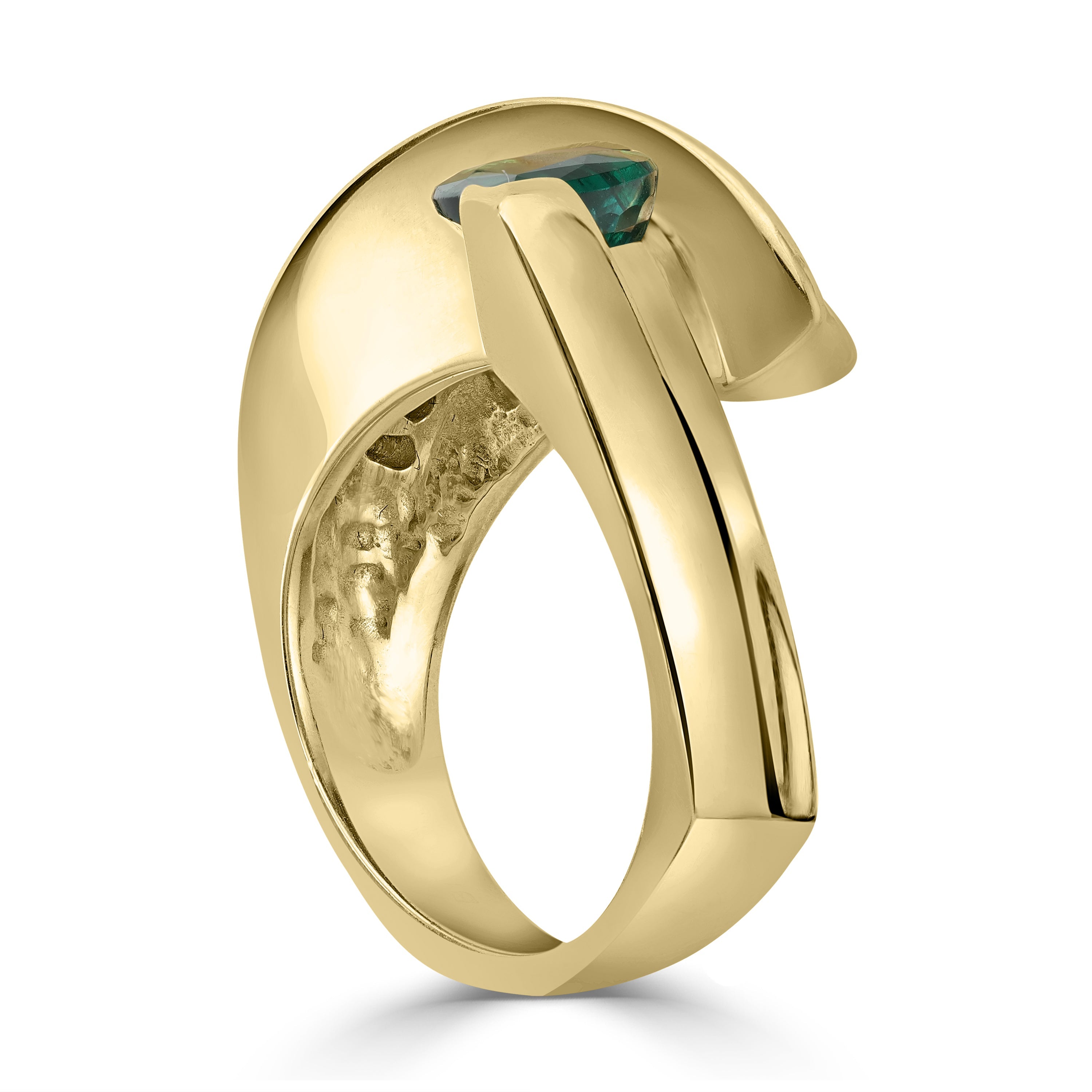 0.80 ct Emerald & Diamond Ring in 14K Yellow Gold