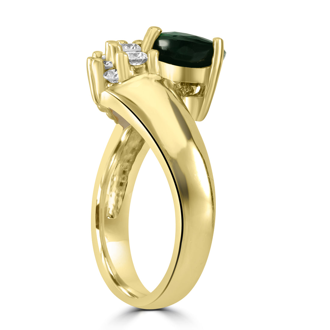 2.20ct Emerald Gemstone & Diamond Ring in 14K Yellow Gold