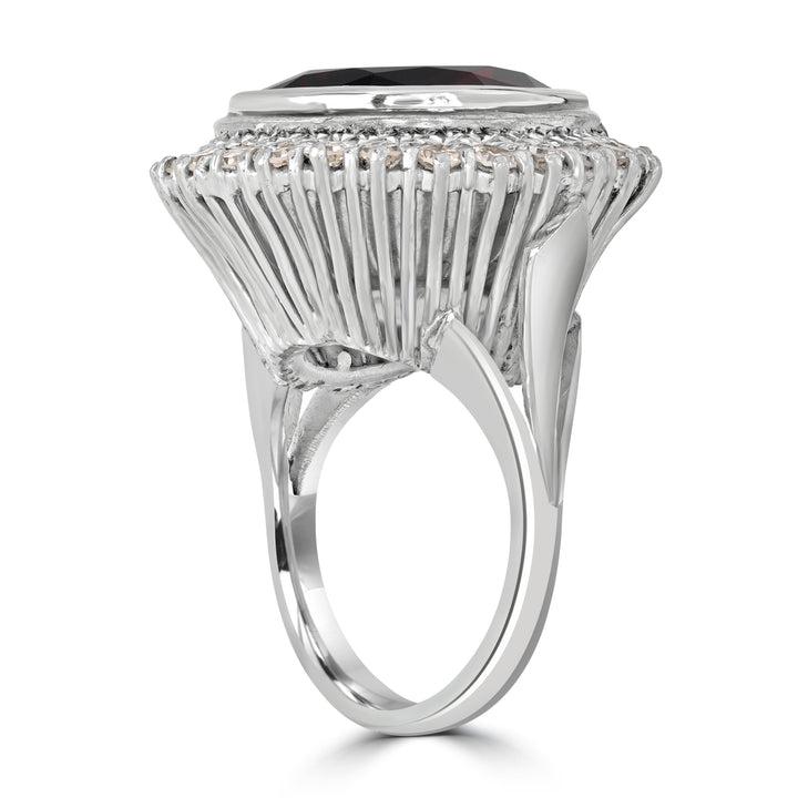 18.00 ct Spessartite Garnet & Diamond Ring in Platinum