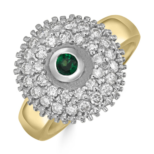 0.30ct Emerald Gemstone & Diamond Ring