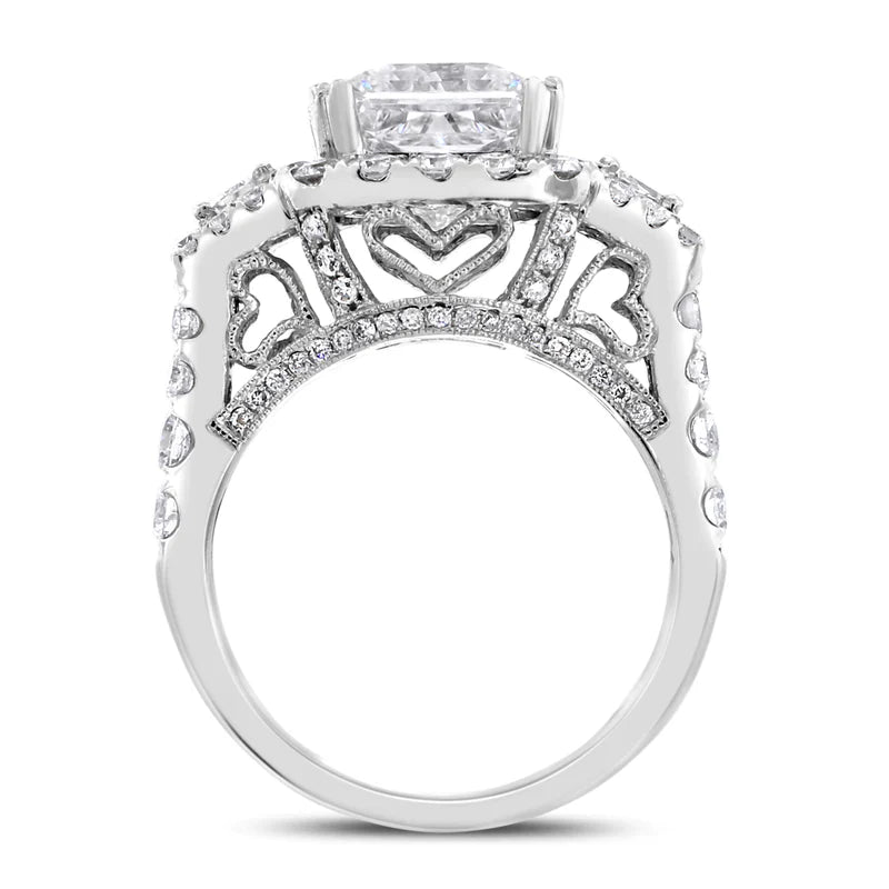 3.02 ct Solitaire Princess Cut Diamond Engagement Ring - Certified