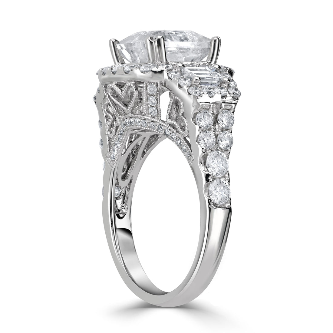 3.02 ct Solitaire Princess Cut Diamond Engagement Ring - Certified