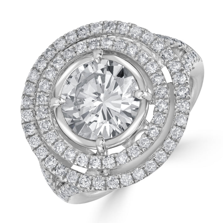 2.43 ct Solitaire Diamond Engagement Ring 14K White Gold - EGL Certified