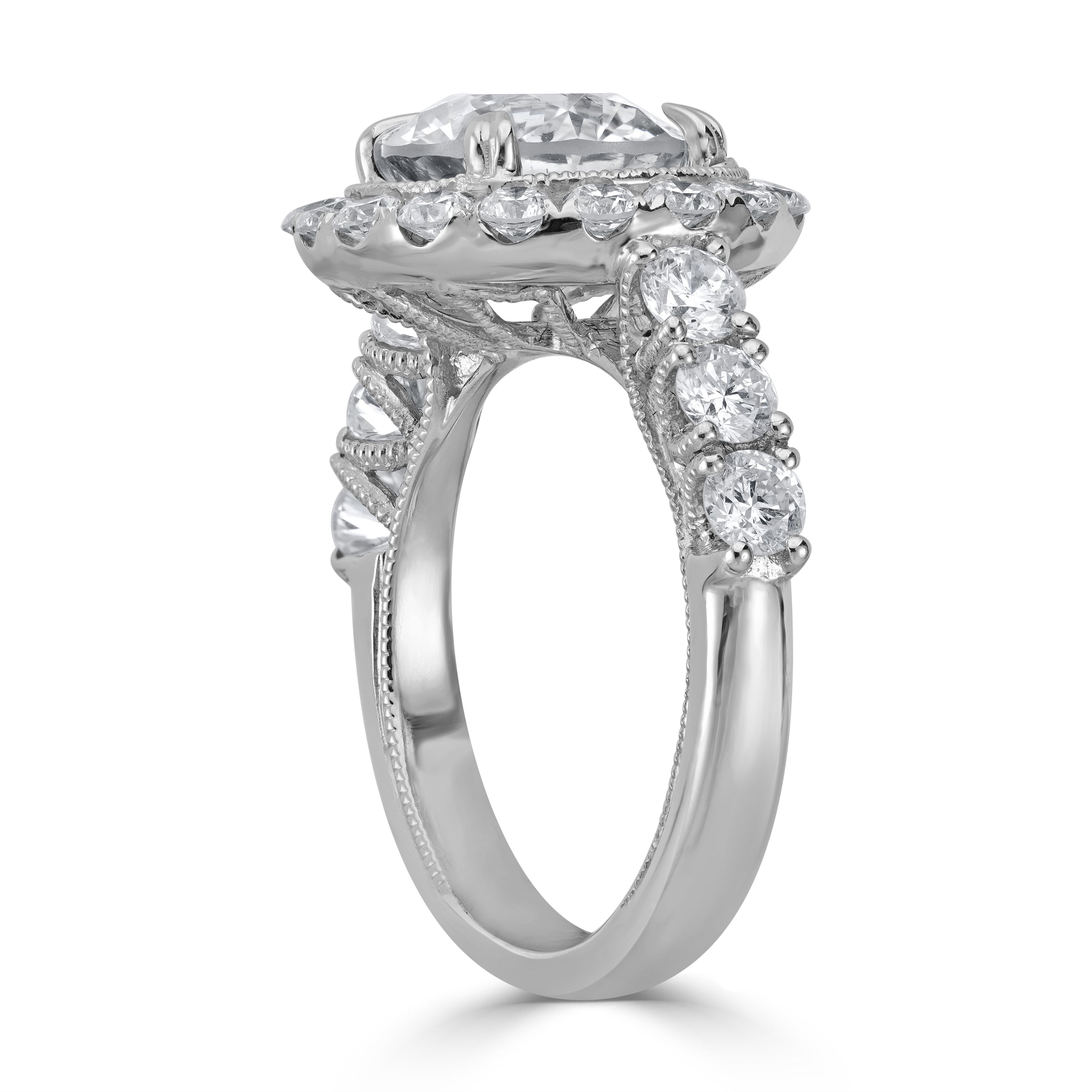 4.02 ct Solitaire Diamond Engagement Ring in 14K White Gold - EGL Certified