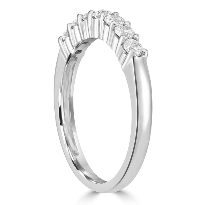 0.50 ct Seven Stone Diamond Band in 14K White Gold