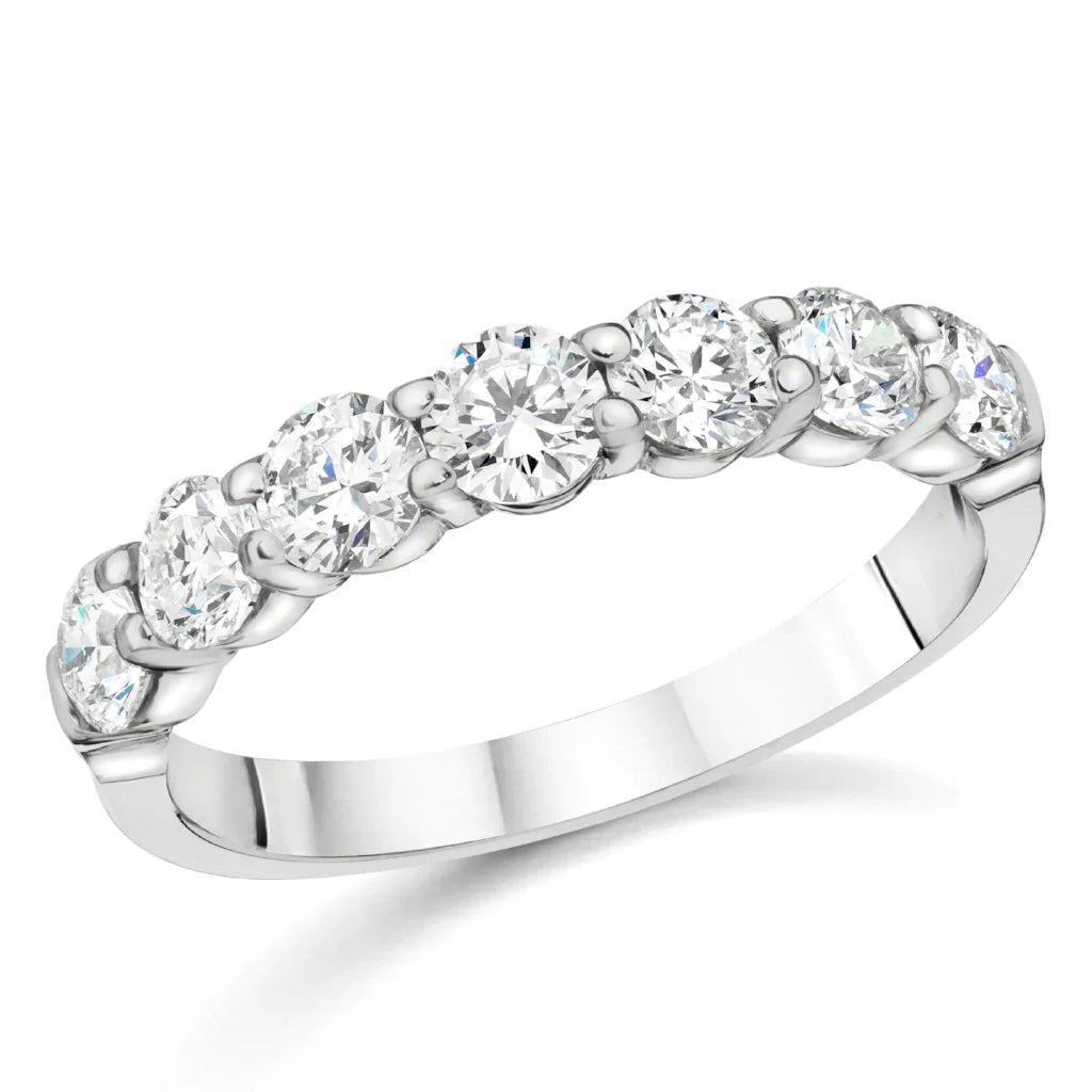 0.50 ct Seven Stone Diamond Band in 14K White Gold