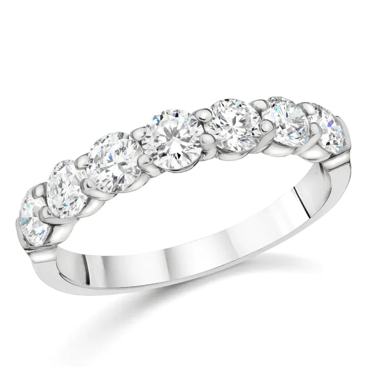 0.50 ct Seven Stone Diamond Band in 14K White Gold