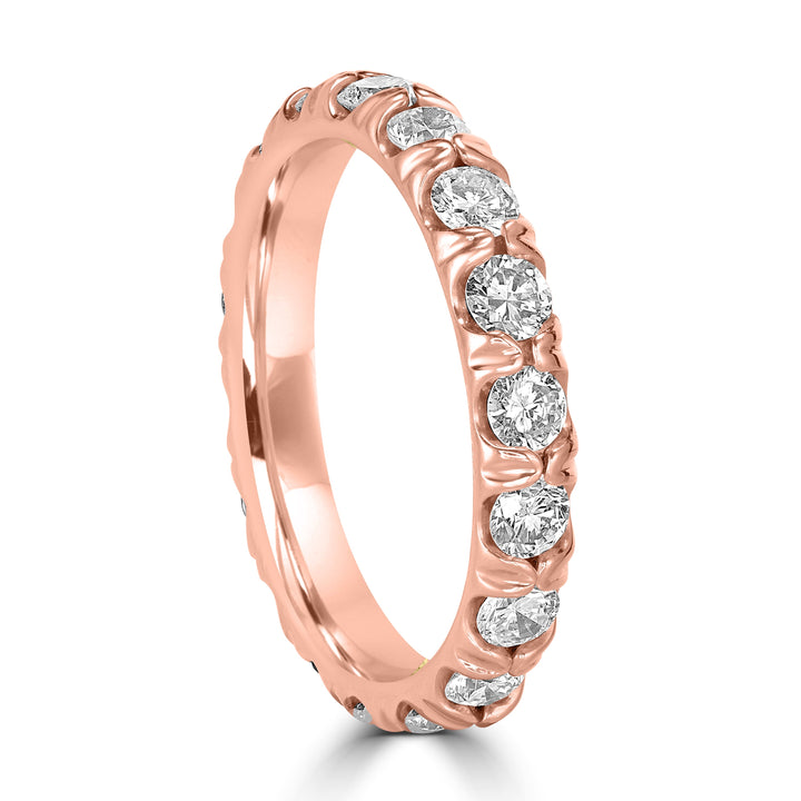 1.52 ct Diamond Band Ring in 14K Rose Gold
