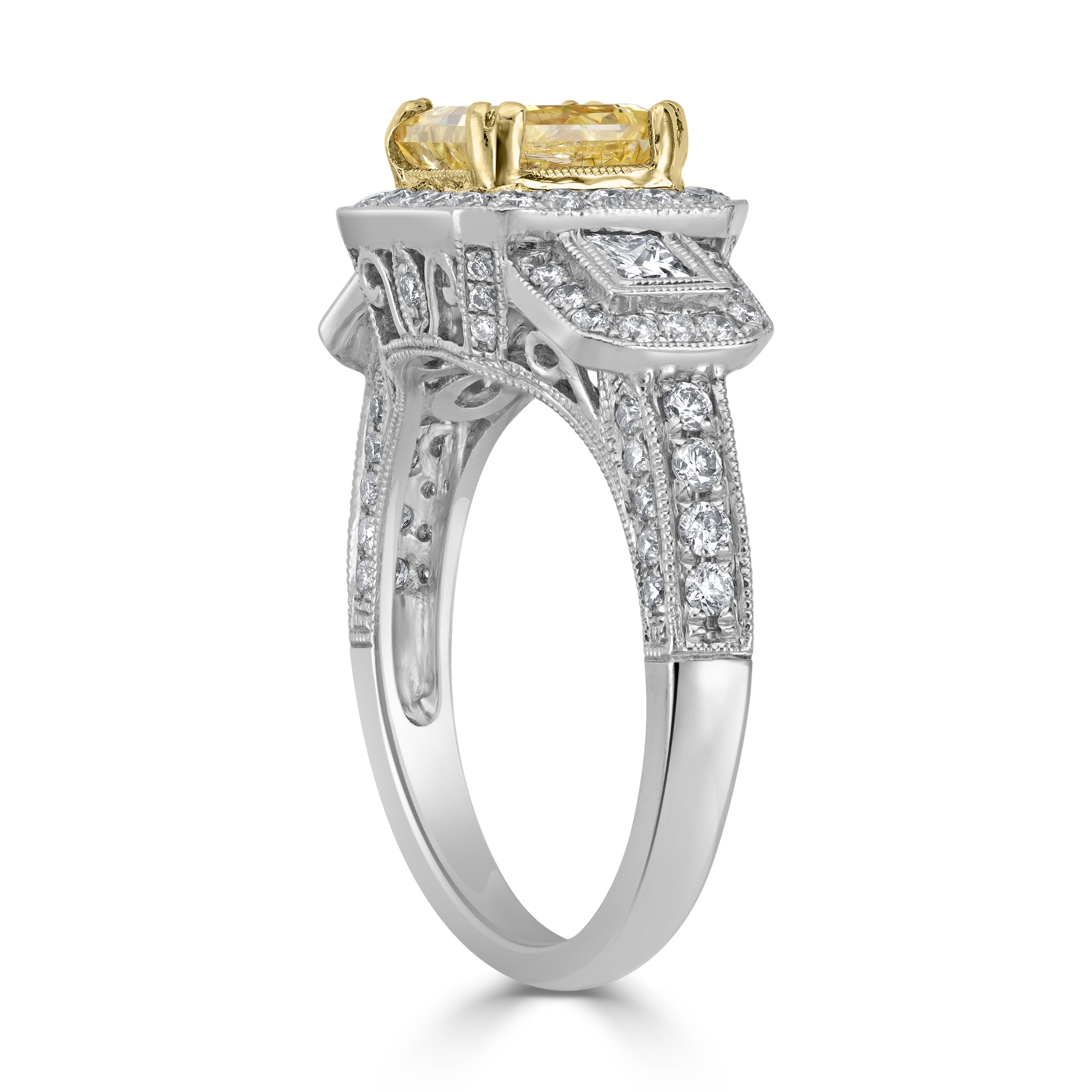 1.50 ct Princess Cut Solitaire Diamond Engagement Ring in 14K White Gold - GIA Certified