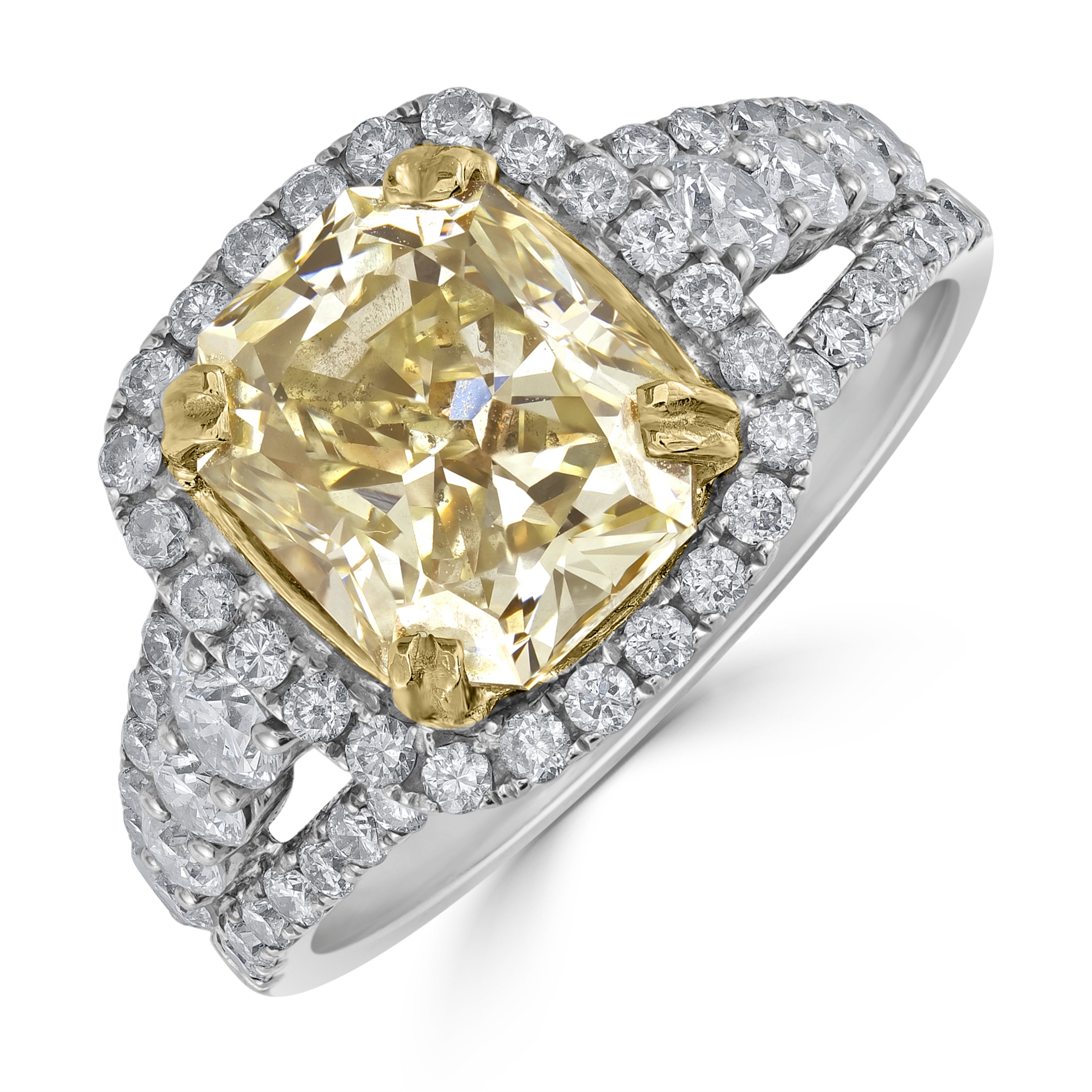 3.00 ct Solitaire Radiant Diamond Engagement Ring in 14K White Gold