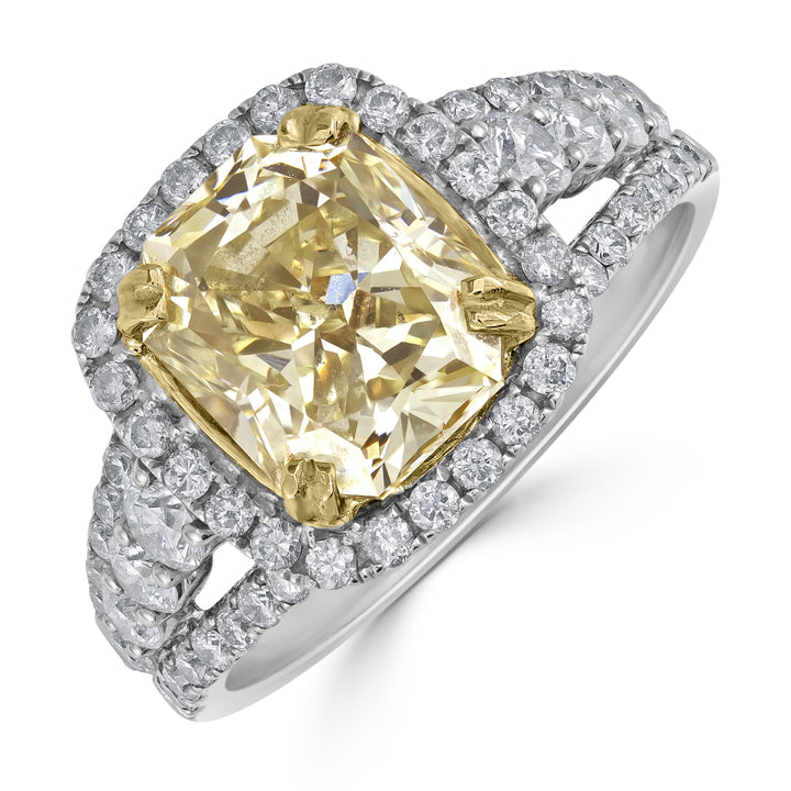 3.00 ct Solitaire Radiant Diamond Engagement Ring in 14K White Gold