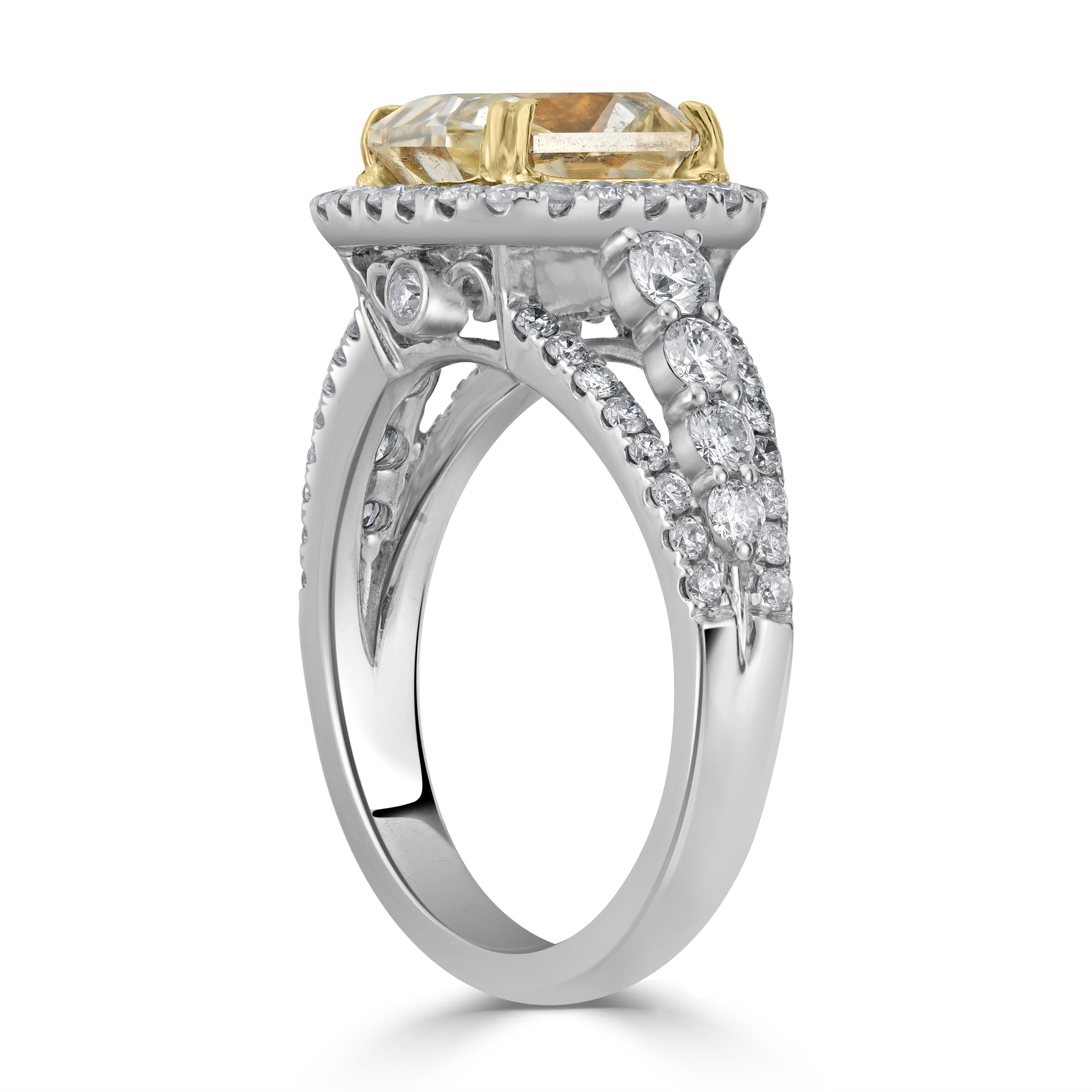 3.00 ct Solitaire Radiant Diamond Engagement Ring in 14K White Gold