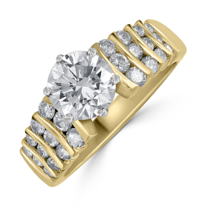 1.27 ct Solitaire Diamond Engagement Ring in 14K Yellow Gold