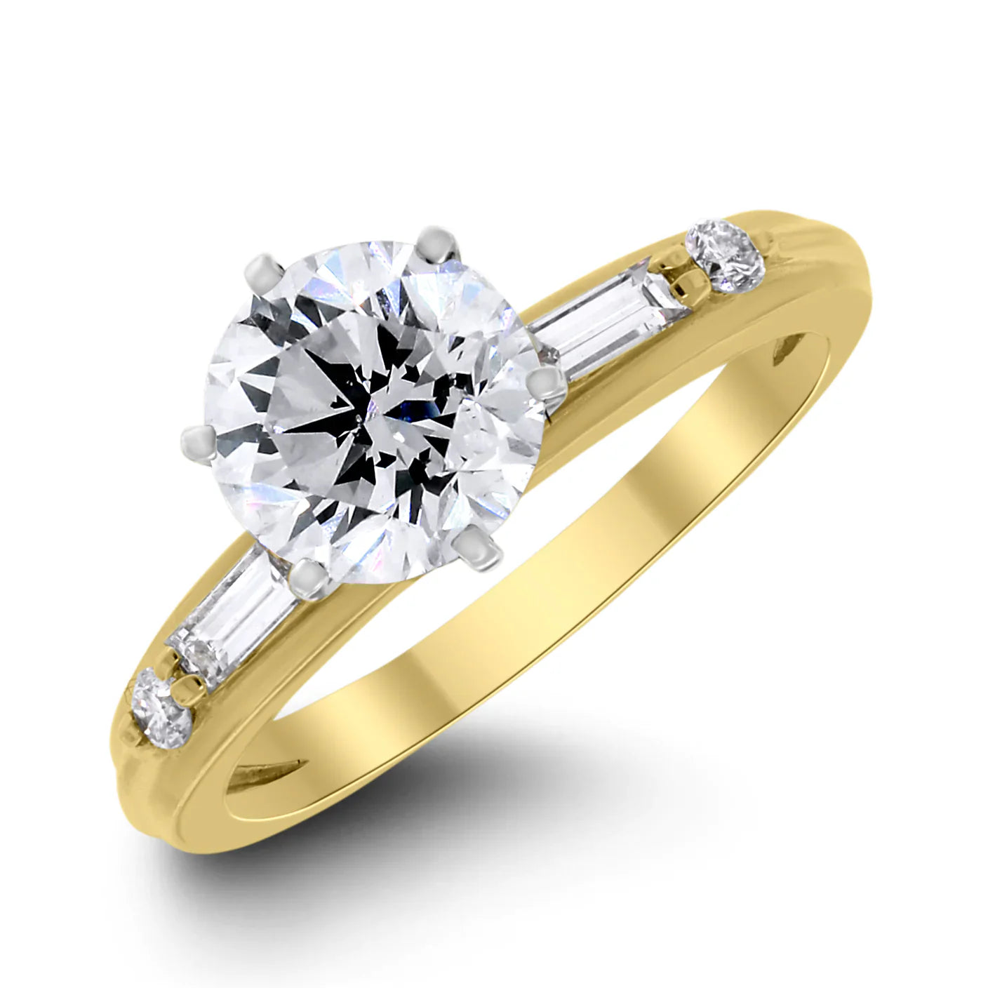 1.50 ct Solitaire Engagement Ring Twin Set in 14K Yellow Gold - EGL Certified