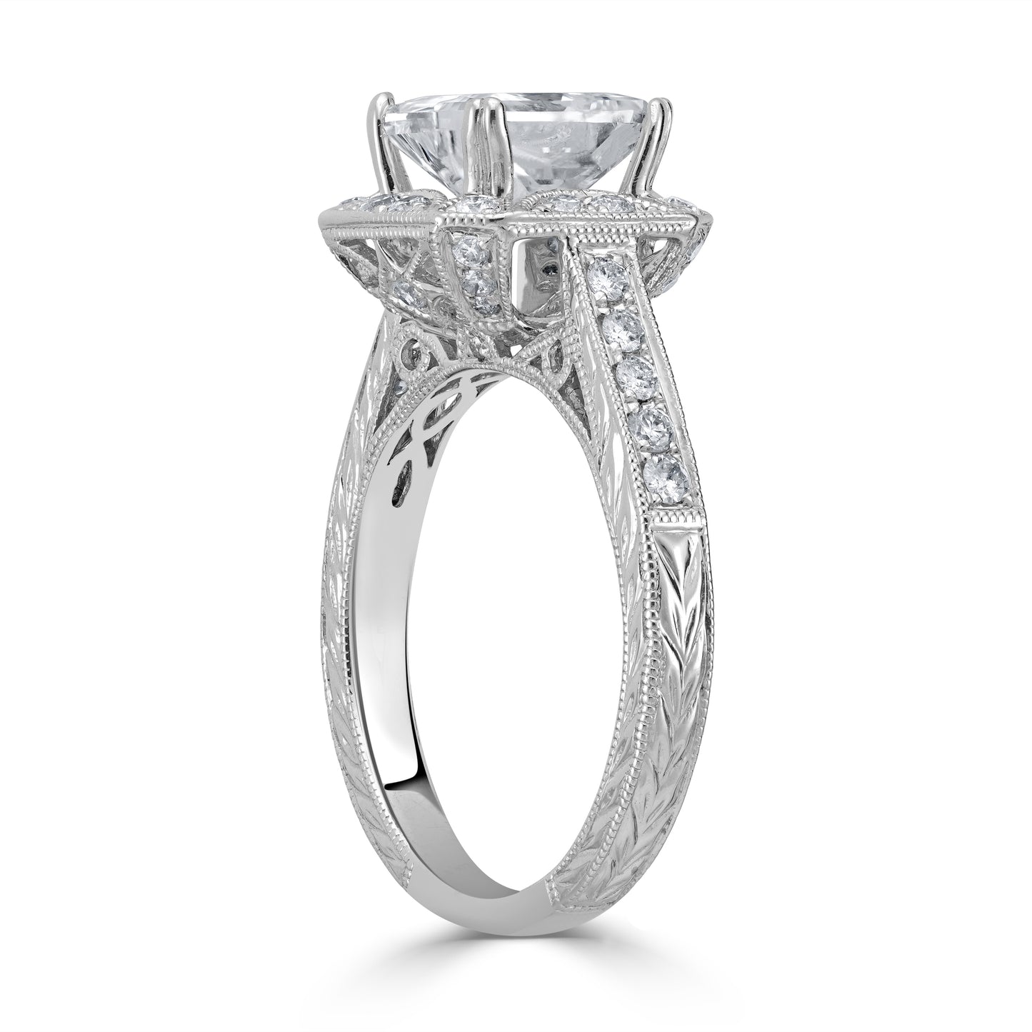 Certified 2.02ct Solitaire Princess Cut Diamond Engagement Ring