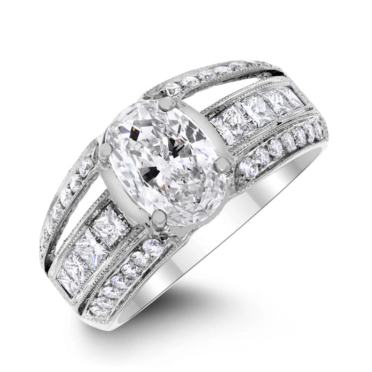 Certified 1.56ct Solitaire Oval Diamond Engagement Ring