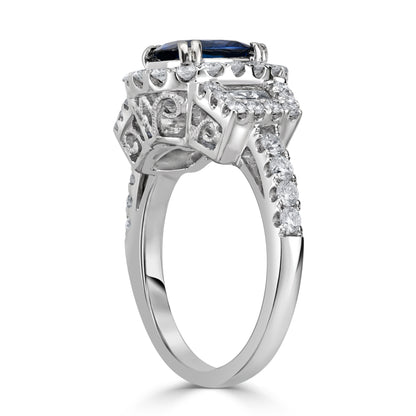 1.78 ct Sapphire Gemstone & Diamond Ring