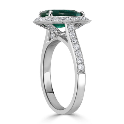 2.35ct Emerald Gemstone & Diamond Ring