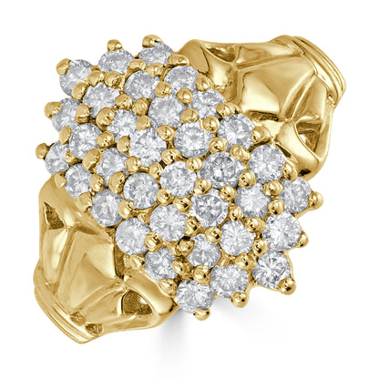 1.00ct Cluster Diamond Ring in Yellow Gold