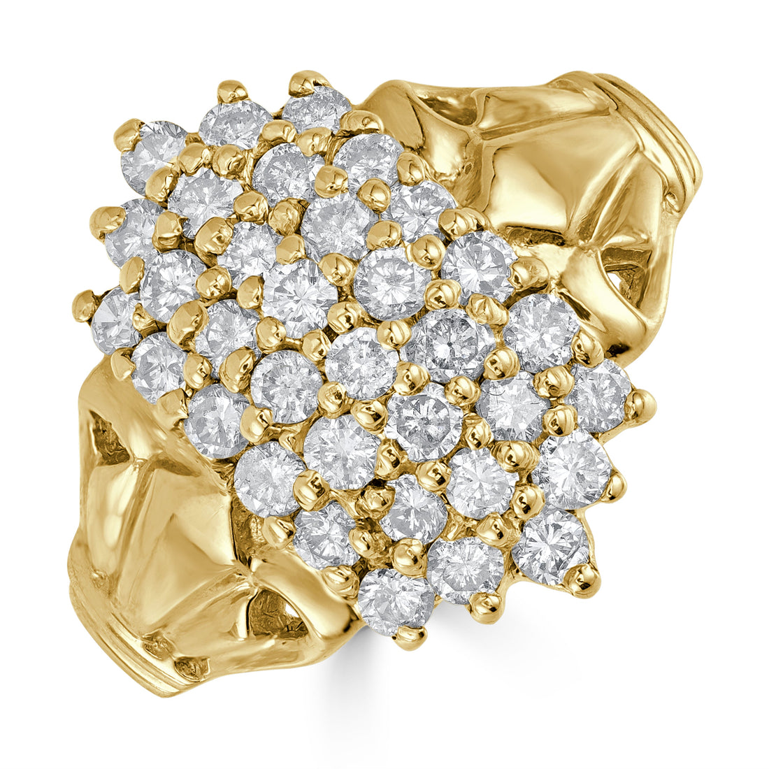 1.00 ct Cluster Diamond Ring in 14K Yellow Gold
