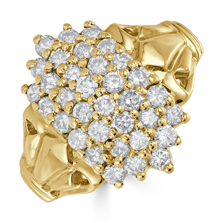 1.00 ct Cluster Diamond Ring in 14K Yellow Gold