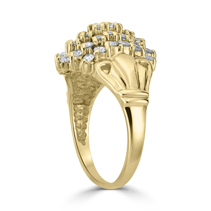 1.00 ct Cluster Diamond Ring in 14K Yellow Gold