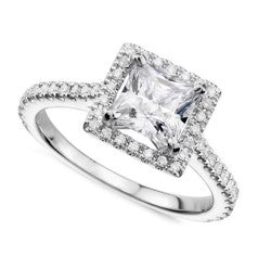 0.72ct Solitaire Princess Cut Diamond Engagement Ring