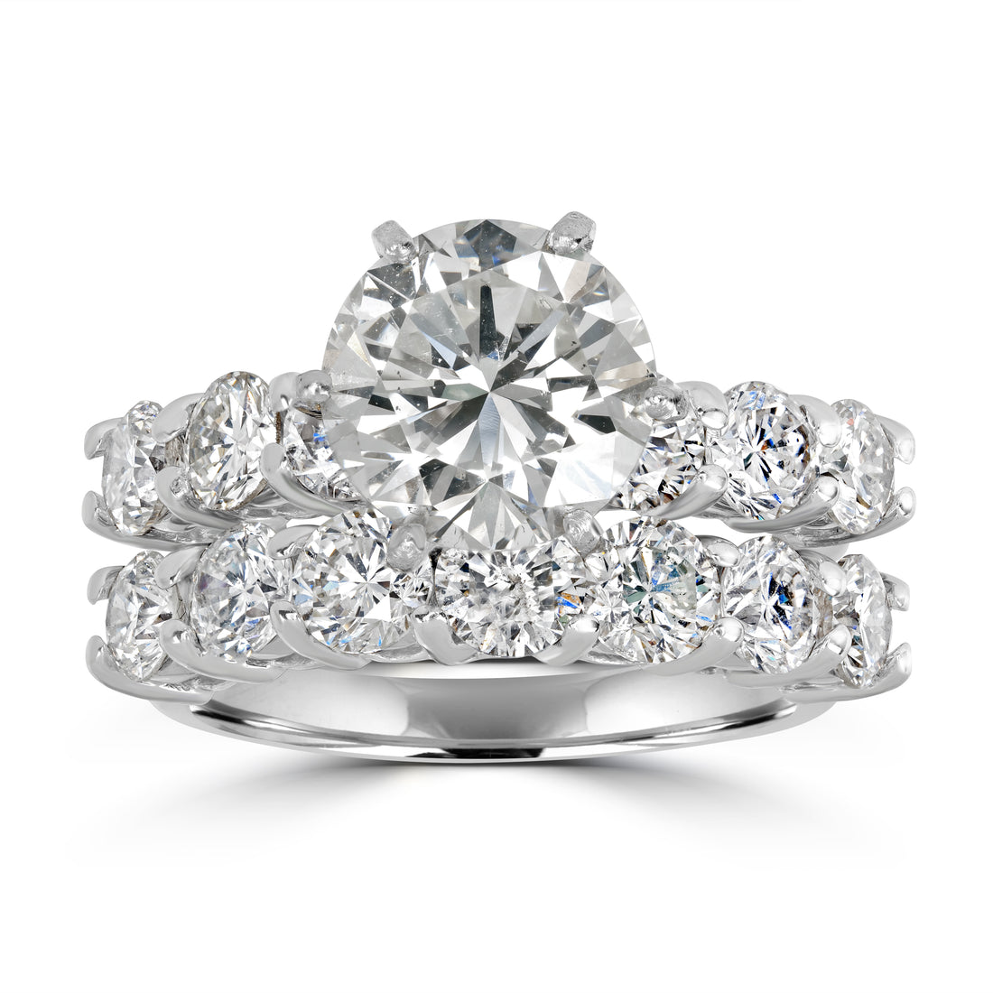 3.01 ct Solitaire Certified Round Diamond Engagement Ring Set in 18K White Gold - GIA Certified