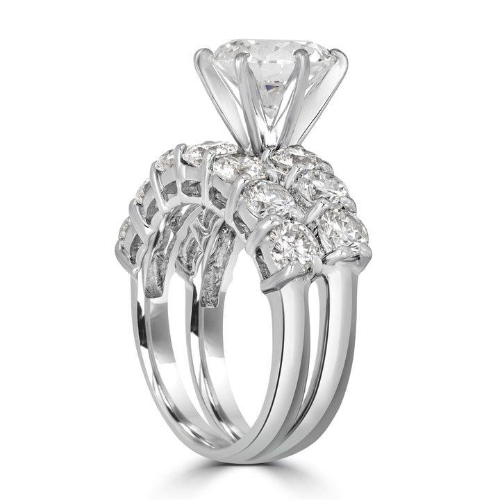 6.48 ctw Solitaire Certified Round Diamond Engagement Ring Set in 18K White Gold - GIA Certified