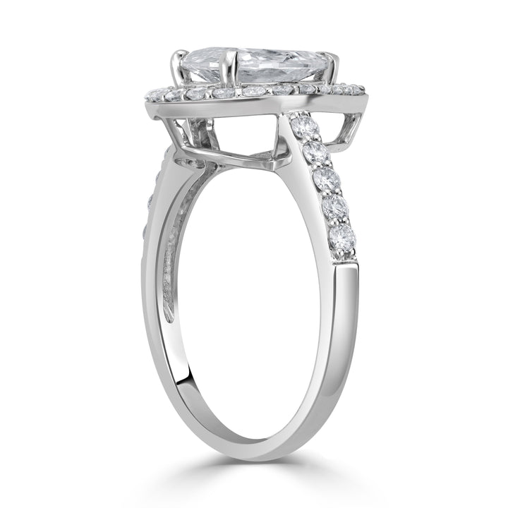 1.44 ct Solitaire Pear Shaped Engagement Ring in 14K White Gold - EGL Certified