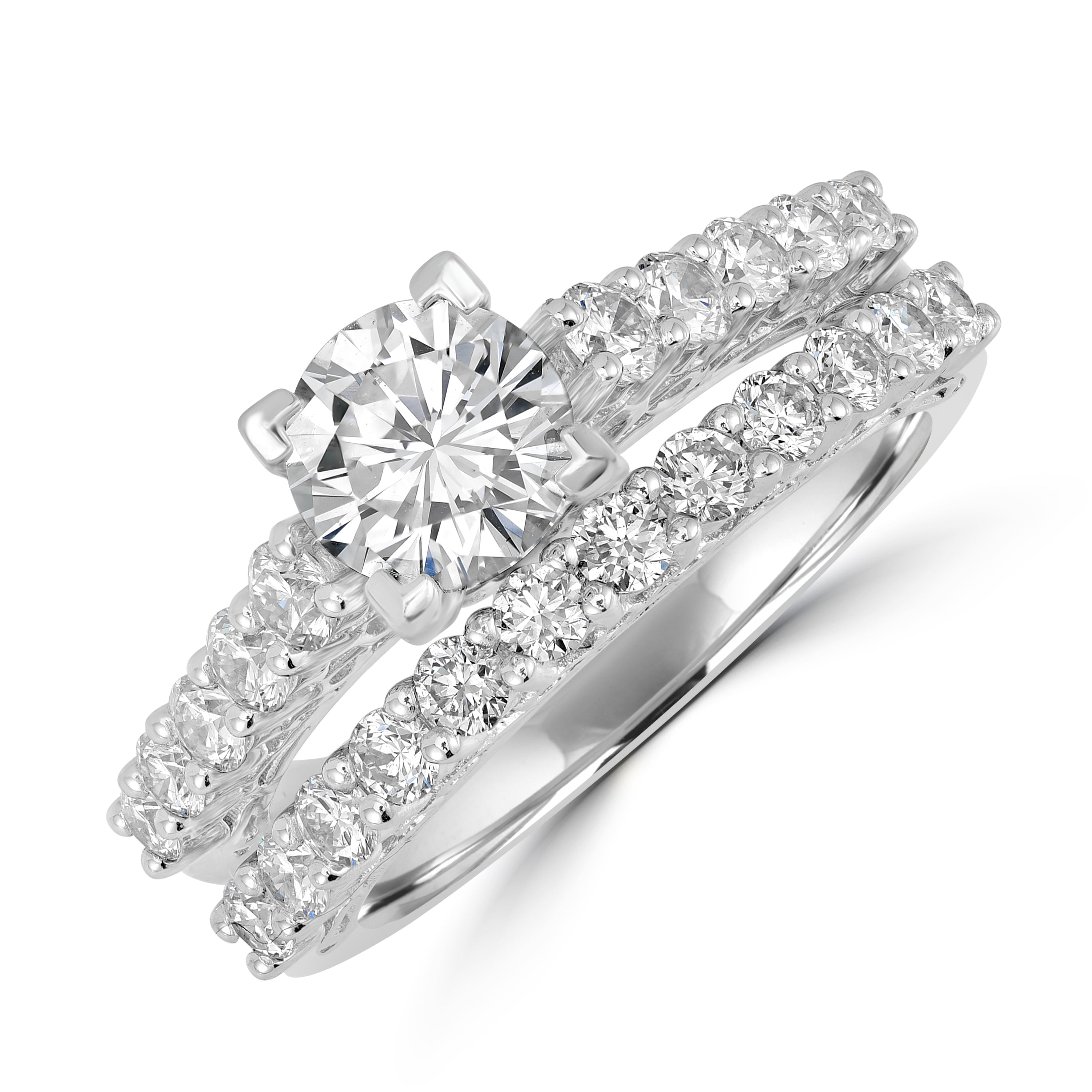 1.00 ct Round Solitaire Diamond Engagement Ring Set in 14K White Gold - GIA Certified