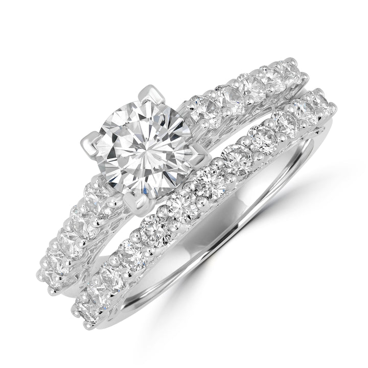 1.00 ct Round Solitaire Diamond Engagement Ring Set in 14K White Gold - GIA Certified