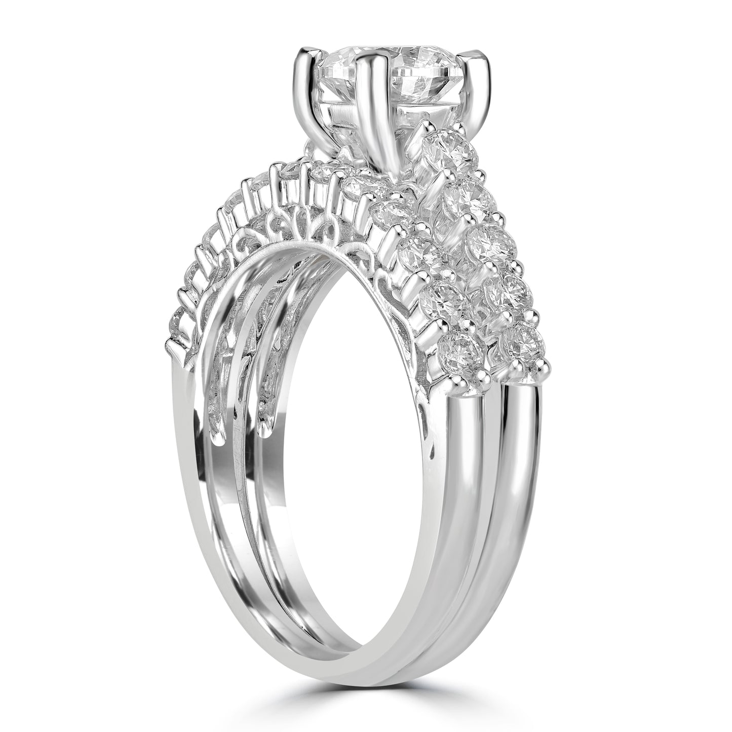 GIA Certified 1.00ct Solitaire Diamond Engagement Ring Set