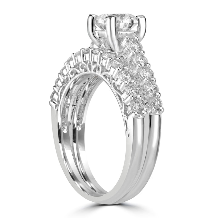 GIA Certified 1.00ct Solitaire Diamond Engagement Ring Set