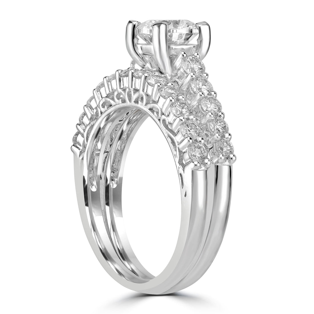 1.00 ct Round Solitaire Diamond Engagement Ring Set in 14K White Gold - GIA Certified