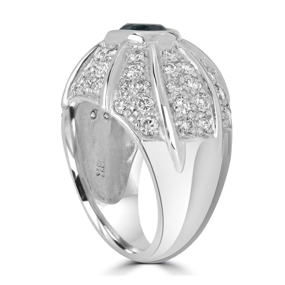 1.54 ct Sapphire & Diamond Ring in 18K White Gold