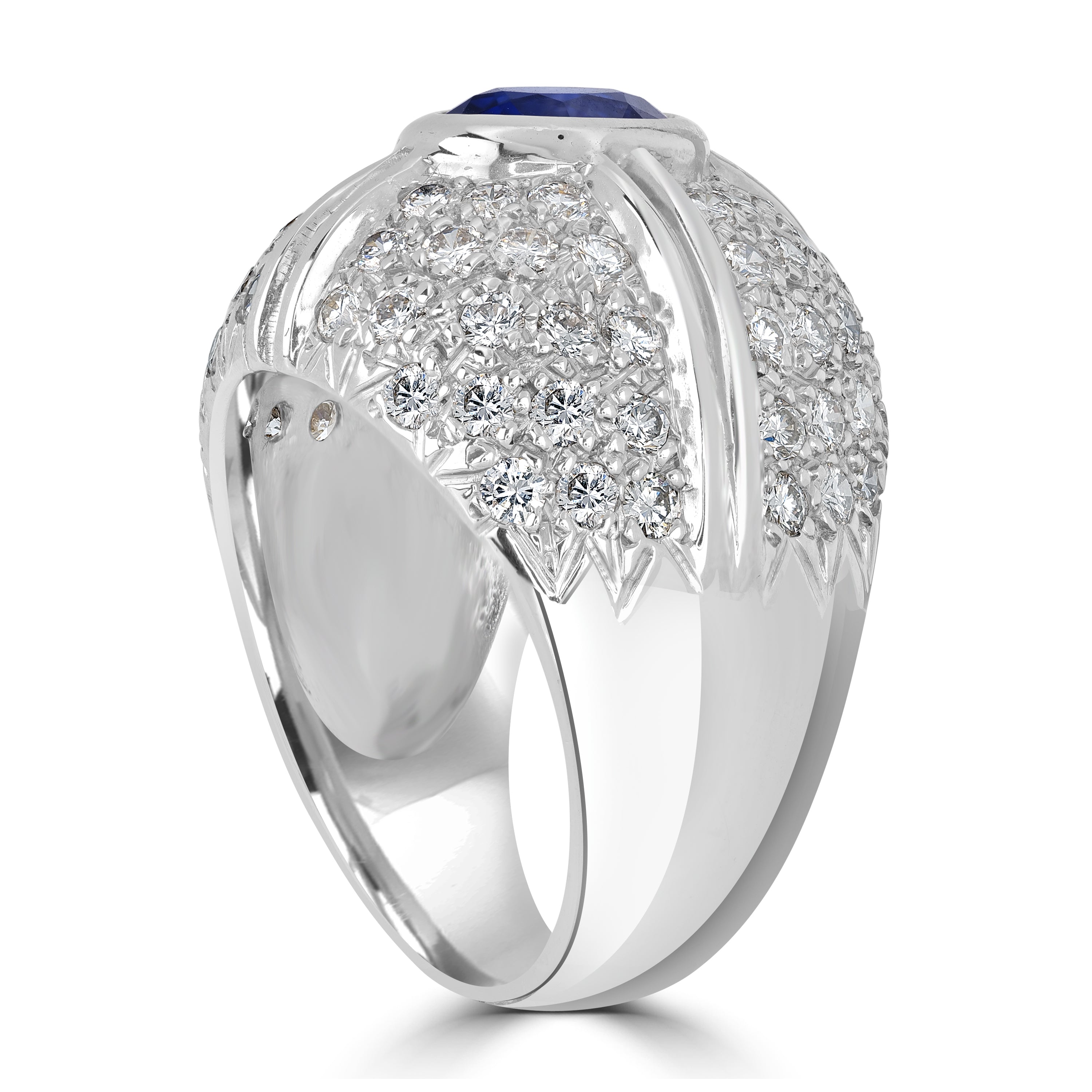 1.80 ct Sapphire & Diamond Ring in 18K White Gold