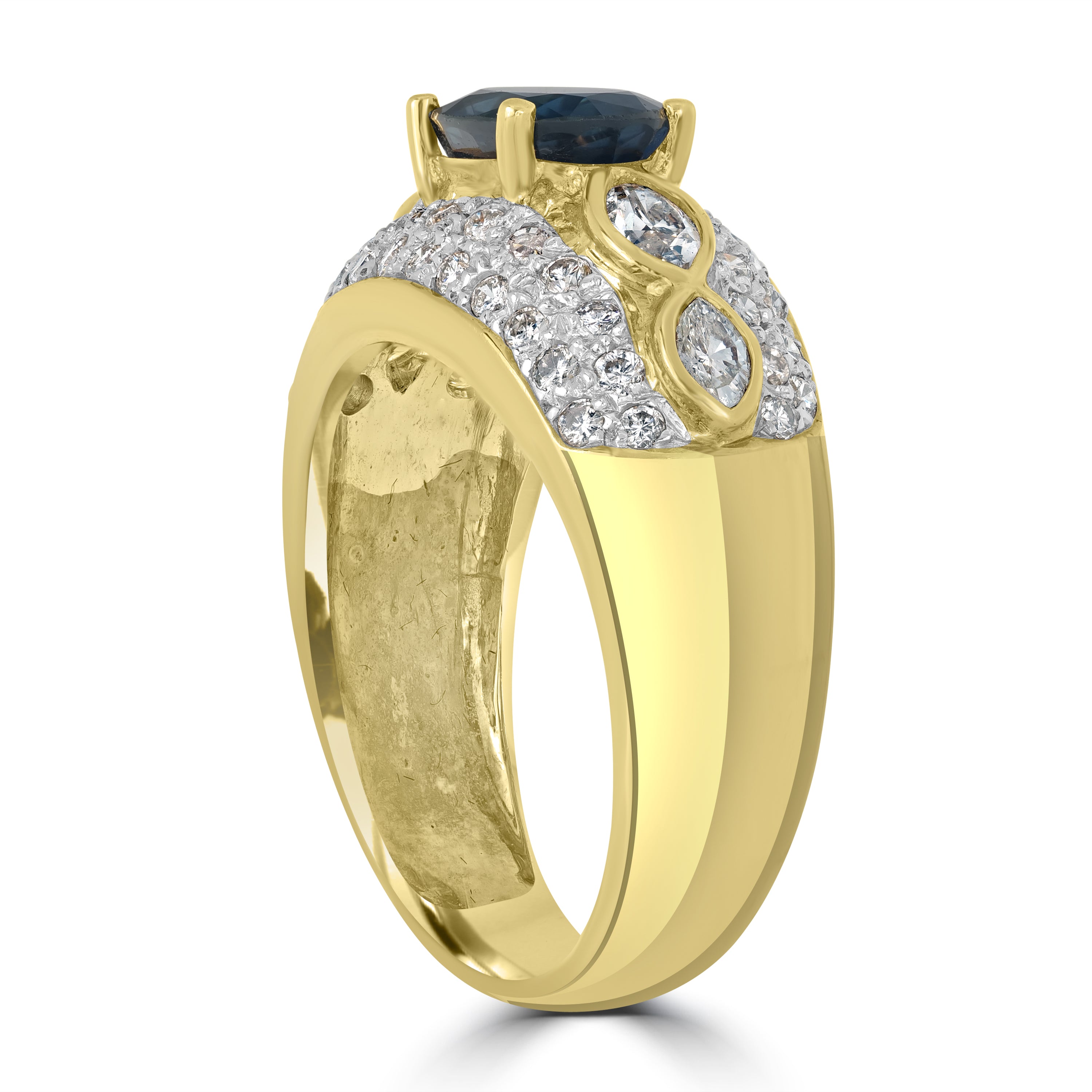 1.52 ct Sapphire & Diamond Ring in 18K Yellow Gold