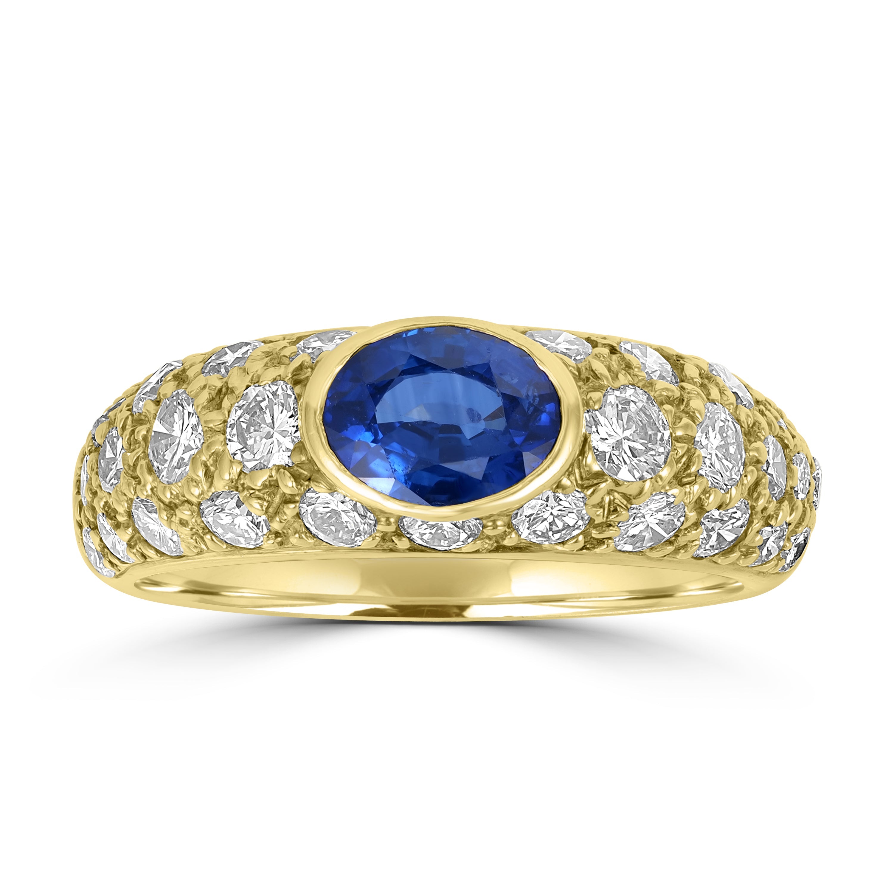 1.63 ct Sapphire & Diamond Ring in 18K Yellow Gold