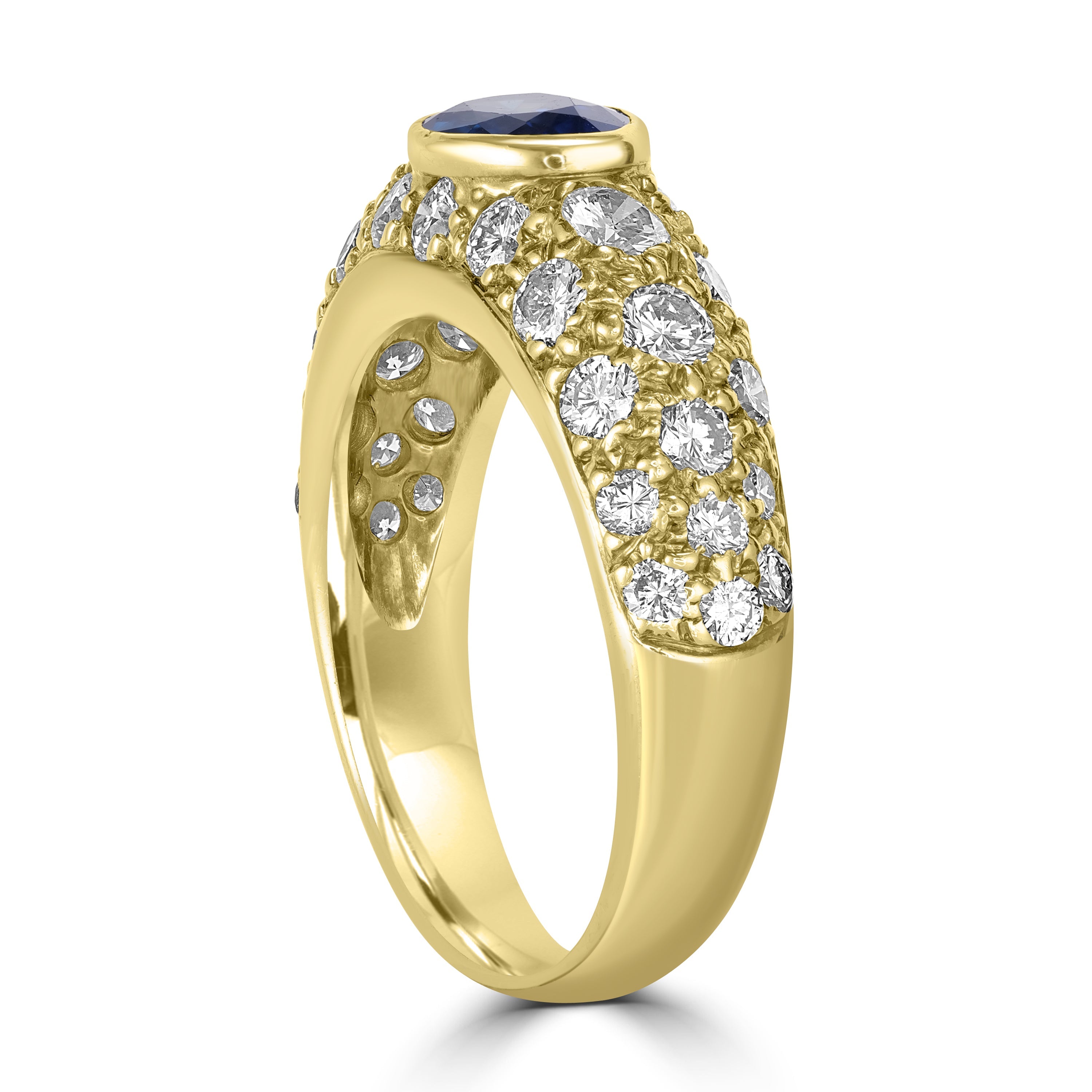 1.63 ct Sapphire & Diamond Ring in 18K Yellow Gold