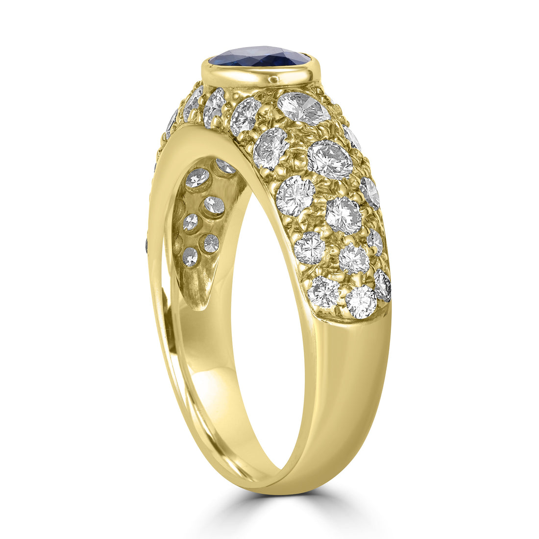 1.63 ct Sapphire & Diamond Ring in 18K Yellow Gold