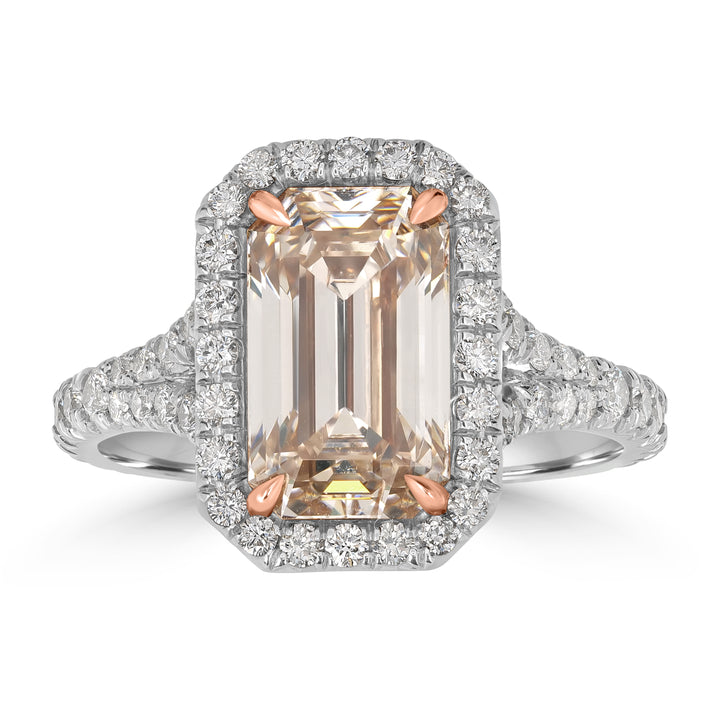 2.85 ct Solitaire Emerald Cut Engagement Diamond Ring